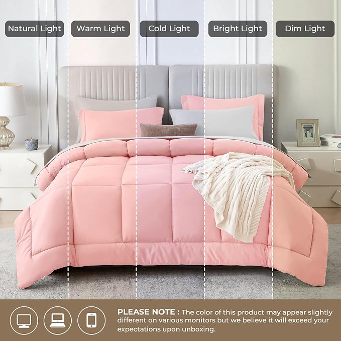Sasttie California King Comforter Set, 7 Pieces Reversible Cal King Bed in a Bag - Image 7
