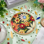 WEBEEDY DIY Mosaic Craft Kit Flower Mosaic Bamboo Coasters Kits - Image 4