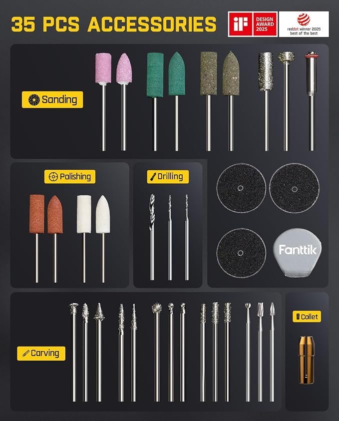 Fanttik F2 Master Mini Cordless Rotary Tool Kit - Image 8