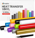 VinylRus Heat Transfer Vinyl Bundle （12 Roll）-12” x 5ft Iron on Vinyl Roll by VinylRus