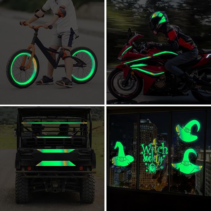 WRAPXPERT Glow in the Dark Permanent Adhesive Vinyl Holographic Iridescent - Image 7