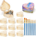 Acshio 12 Pack Unfinished Wood Heart Box, Unpainted DIY Treasure Chest by Acshio