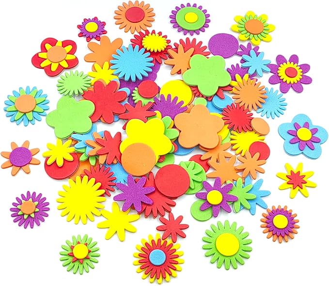 340PCS Foam Flower Stickers, Spring Theme Puffy Shapes Materials | by IFKEGON