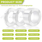 Double Sided Tape Heavy Duty, Removable Nano Double Sided Adhesive Tape - Image 2