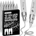 ARTISTRO 12 Silver Acrylic Paint Markers by ARTISTRO