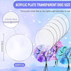 60 Pieces Transparent Acrylic Circle Discs Thick Round Acrylic Sheets Blanks - Image 2