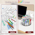 Absonic 500 PCS Acrylic Pencil Holder, 360 Rotating Clear Marker Organizer - Image 3