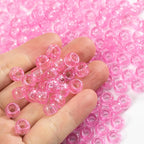 Gxueshan 1000 Pcs Acrylic Plastic White Pony Beads 6x9mm Bulk Kandi Beads - Image 3
