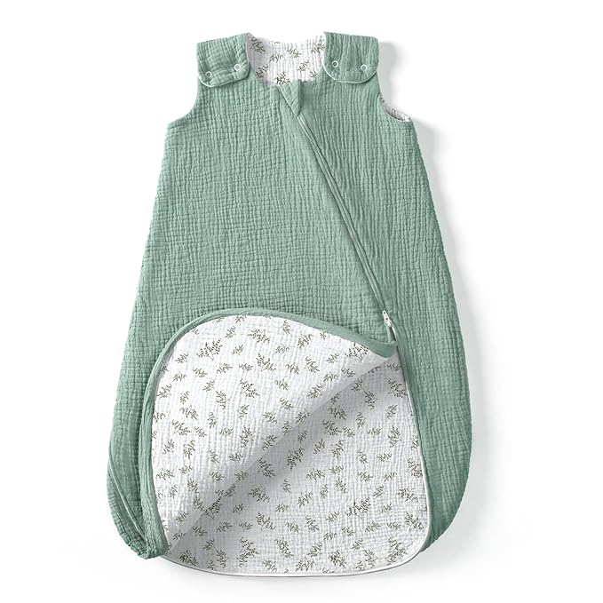 lulumoon Sleep Sack Muslin for Baby: Cotton Wearable Blanket for 3-9 Months - Soft Lightweight Ideal for Nursery Lounge Nighttime Naptime 6-12 Months