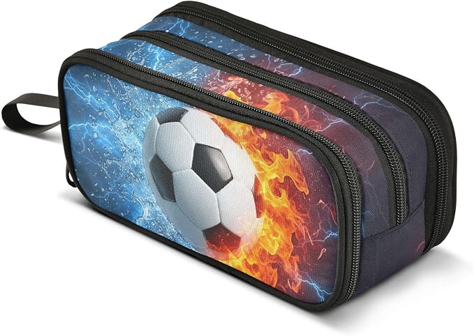 Soccer Football Ball Pencil Case Box Boys Girls Large Pencil Pouch by BOENLE-WELCOMEYOURCOMING