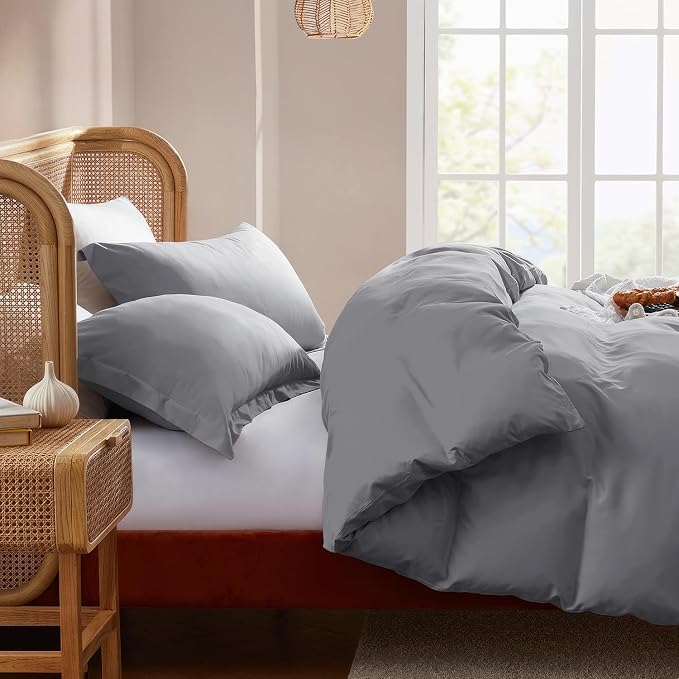 Nestl Grey Duvet Cover Queen Size - Image 7