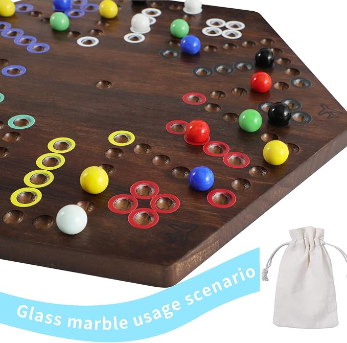 30 PCS Glass Marbles 6 Colors for Wahoo Marble Games 6 Dices 0.63in | Set of 30 - Image 2