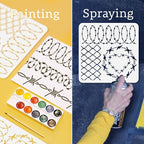 2Pcs Barbed Wire Stencils for Painting, 11.8"x 11.8" Reusable Knotted Iron Wire - Image 3