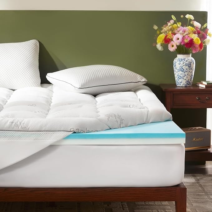 BEDLORE 4 Inch Memory Foam Mattress Topper Twin, 2-in-1 Dual Layer Design by Bedlore