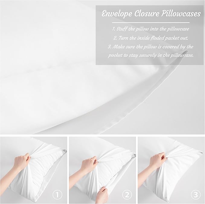 NTBAY Body Pillow Cases Set of 2, 2 Pack Brushed Microfiber 20x54 Pillow Cases - Image 3