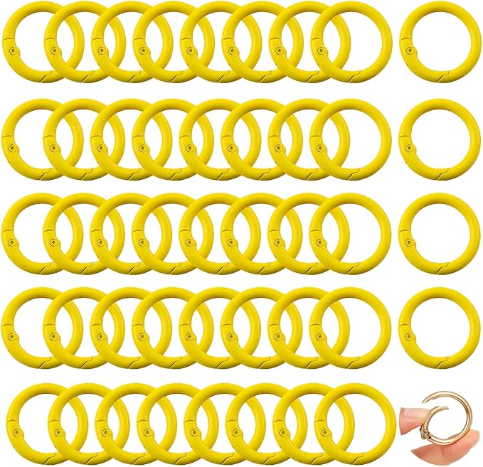 Round Carabiner Clip Bulk 48pcs 1 Inch Colorful Circle Carabiner Key Ring Clips by Cmidy