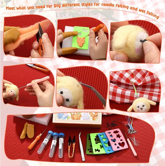 Mayboos Needle Felting Kit, Wool Roving 20 Colors Set | Wool Felting Tool - Image 5