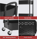 Sywhitta 3-Tier Plastic Rolling Utility Cart - Image 7
