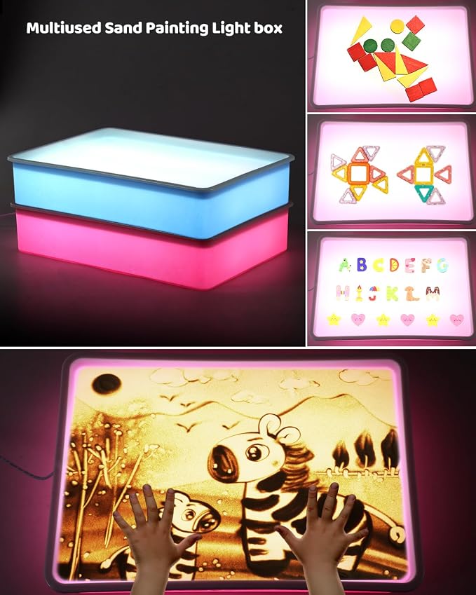 AtMini Light Table for Kids-Sand Painting Light Box Sand Art Kits Light Table - Image 3