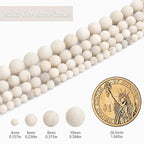 8mm Matte White Quartz Bead, 15-Inch Matte Round Loose Stone Beads - Image 3