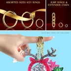 LEOBRO Keychain Making Kit, Metal Lobster Claw Clasps and Key Chain Rings - Image 5