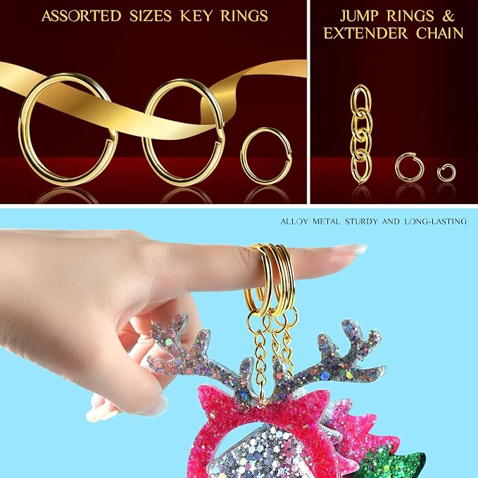 LEOBRO Keychain Making Kit, Metal Lobster Claw Clasps and Key Chain Rings - Image 5
