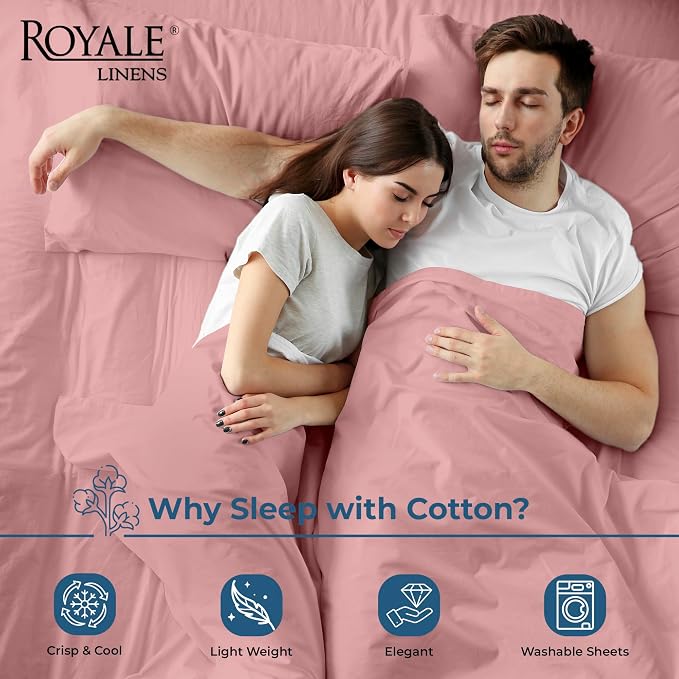Royale Linens 100% Organic Cotton King Flat Sheet Only - Image 3
