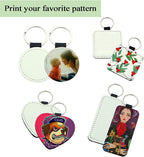 12 Pcs Sublimation Blank Keychains, PU Leather White Keychains Ornament Pendants - Image 3