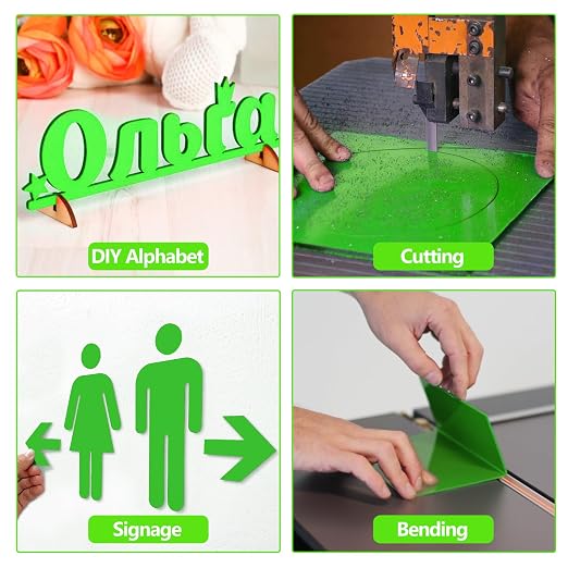 3 Pcs Green 12 x 12 x 1/8 Inch Acrylic Sheets | Laser Cutting Plastic - Image 3
