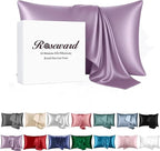 Mulberry Silk Pillowcase King Size Lavender Luxury Made in USA, Premium Silk by ROSEWARD