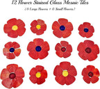 Esweny 12 Flower Stained Glass Mosaic Tiles - Image 4