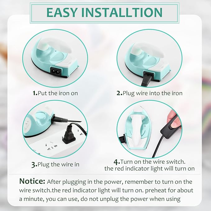 Honoson Mini Craft Iron Mini Heat Press Small Iron 3.93 x 2.36 x 2.76 in - Image 3