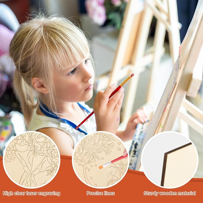 COCHIE 10PCS Fall Thanksgiving Unfinished Wood Crafts to Paint - Image 3