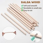 Balsa Wood Sticks, Square Wooden Dowel Rods, Balsa Wood Strips - Image 3