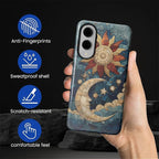 Case for Samsung Galaxy S25 Edge Case, Sun Moon Stars Faux Stained Glass Design - Image 3