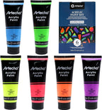 Artecho Glow in the Dark Paint 6 Colors, 120 ml / 4 oz | Non-Toxic, Waterproof - Image 2