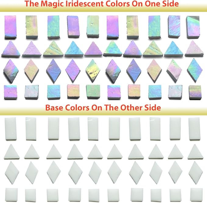 Iridescent White Glass Mosaic Tiles - Image 5