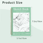 DSTELIN 2 Pack Hardcover Sketchbooks, 7.5x5.1 Inch Spiral Sketch Book - Image 2