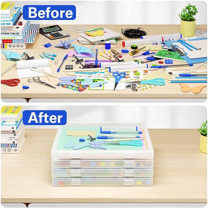 Denkee 12 x 12 Paper Storage, 4 Pack Scrapbook Paper Organizer Storage - Image 4