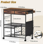 Rolling Craft Cart with 16 Vinyl Roll Holders, Craft Workstation Table with - Image 2