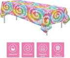 Tie Dye Party Decorations Tablecloth, 55in x 108in - Image 2