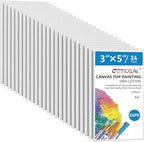GOTIDEAL Canvases for Painting, 3x5 inch of 24, Professional Primed White Blank by GOTIDEAL
