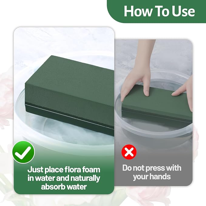 Tunnkit 8 Pcs Floral Foam Blocks, 5.5" L x 3.1" W x 1.7" H Green Wet Dry Flower - Image 4
