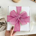 Pink Burlap Ribbon 1-1/2 inch X 10 Yard Pink Linen Wired Ribbon | Natural Linen - Image 4