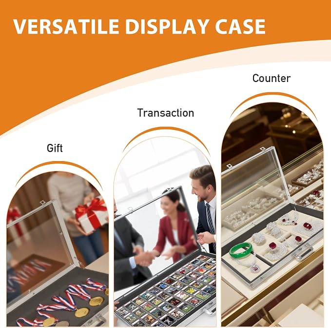 34"x22" Card Show Display Case, Portable Aluminum Trading Card Display Case - Image 6