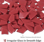 Youway Style Red Mosaic Tiles for Crafts Bulk, 200g Broken Glass Tiles for DIY - Image 4