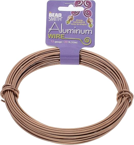 The Beadsmith Anodized Aluminum Wire – 12 Gauge – 39 feet – Copper Color – by TheBeadsmith
