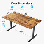 Agilestic Electric Standing Desk, 63 x 28 Inches Height Adjustable Desk - Image 6