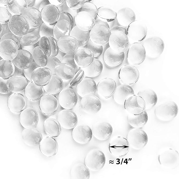 CYS EXCEL Clear Glass Gemstone Beads Vase Fillers Flat Marble Beads Multiple - Image 3