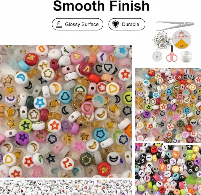 HardyGuo Boxed Pony Beads Letter Beads Rainbow Kandi Beads - Image 2